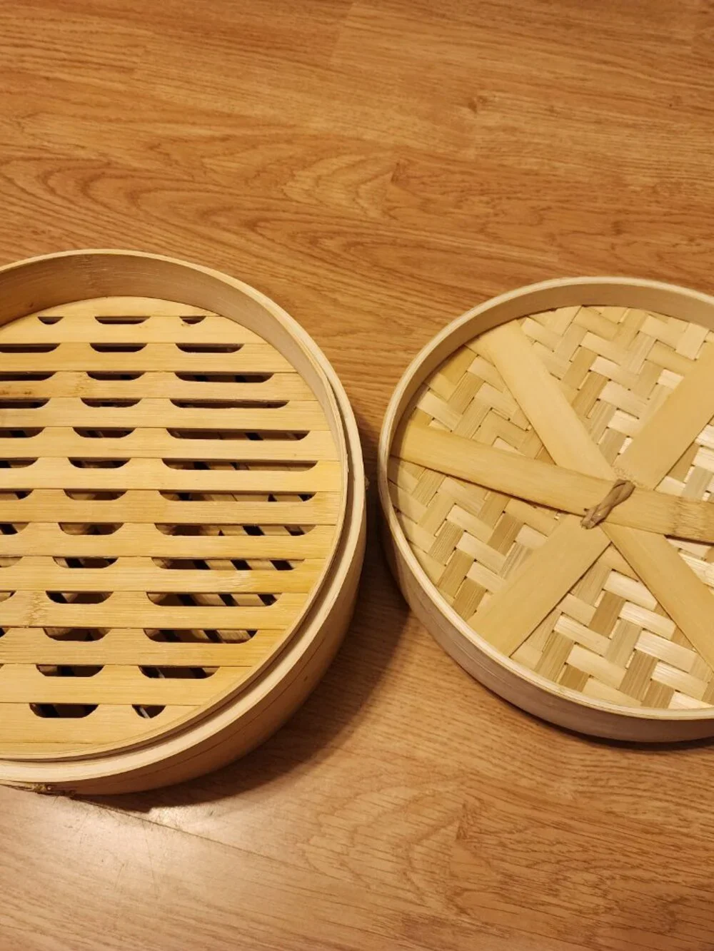Traditional 10In Bamboo Steamer Basket 2 Tier for Dumplings Buns Vegetables NEW